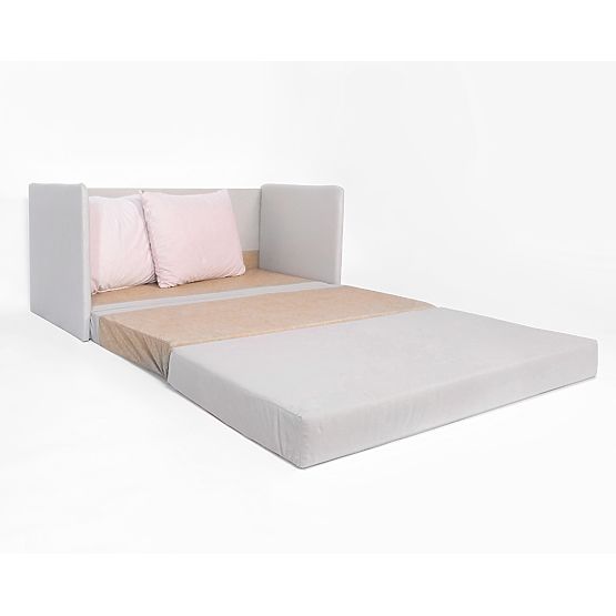 Kihúzható Jack kanapé - világosszürke / púderrózsaszín