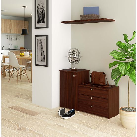 S16 cipőtartó komóddal, 3 lenyíló ajtó - wenge