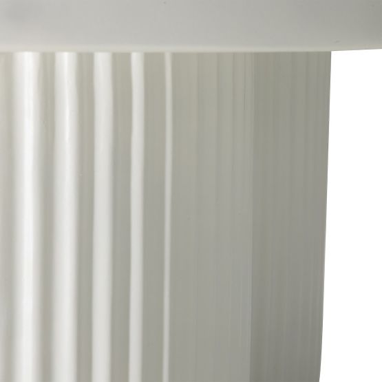Salerno dohányzóasztal 45 cm, kerek, fehér, barázdált