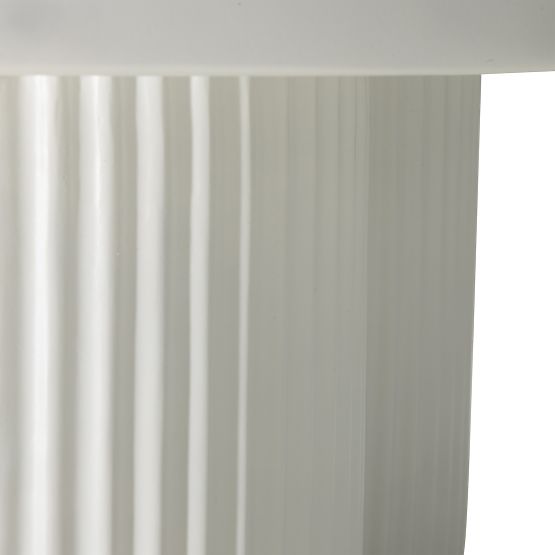 Salerno dohányzóasztal 70 cm, kerek, fehér, bordázott