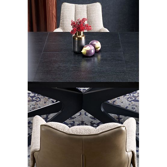 SANDRO kinyitható asztal, fekete (2p=1db)