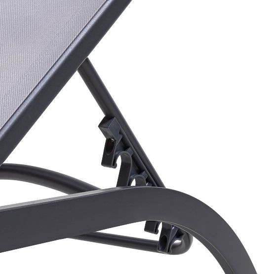 Sandy állítható kerti nyugágy, szürke/sötétszürke