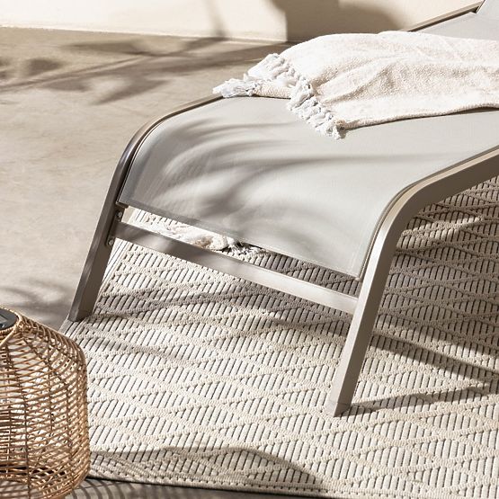 Sandy állítható kerti nyugágy, világosszürke/bézs