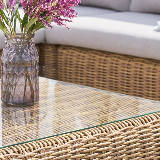 Sandy kerti bútorkészlet, technorattan, bézs