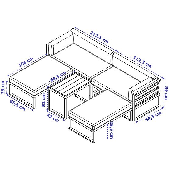 SANTO fehér kerti bútorkészlet
