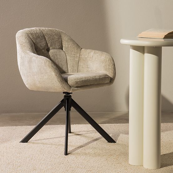 Santos forgószék világos bézs/fekete lábak