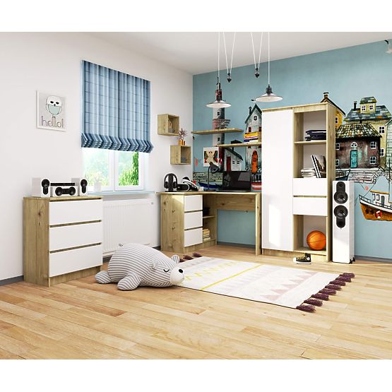 SAROK ÍRÓASZTAL B16 CLP BAL ARTISAN TÖLGY / FEHÉR