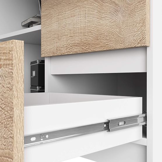 SAROKASZTAL B16 124 cm JOBB 3 FIÓK PK FEHÉR / SONOMA