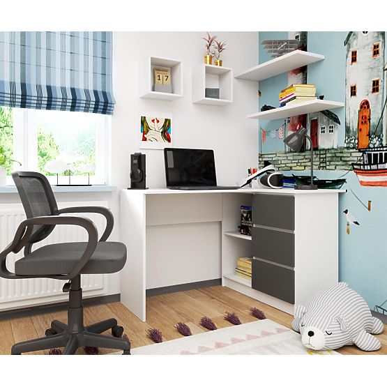 SAROKASZTAL B16 CLP JOBB PK FEHÉR / SZÜRKE