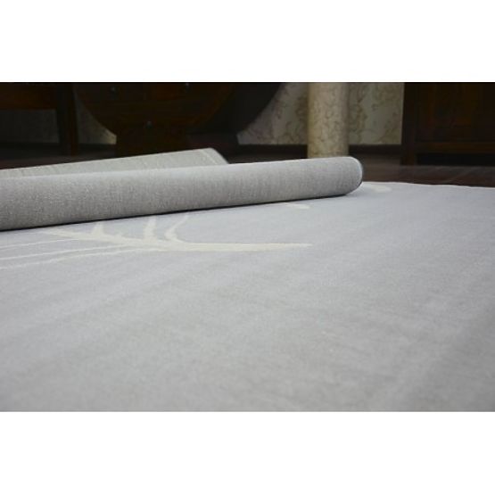 SCANDI 18281/652 Szőnyeg - Szürke Krémszínű Levelek