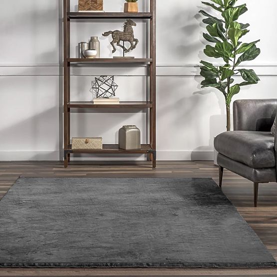 Selyem szőnyeg Rabbit - Sötétszürke