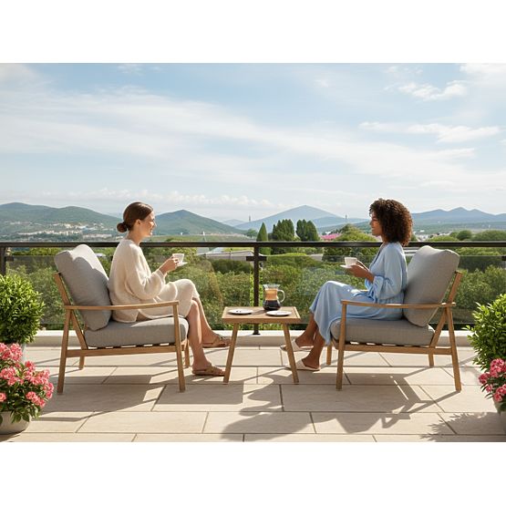 SERANO alumínium erkélybútor (2 fotel + asztal)