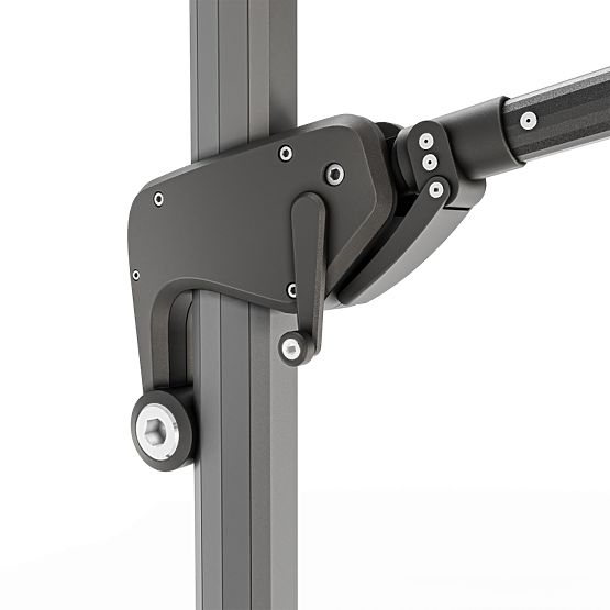 Shade Deluxe 4x3 m-es kerti napernyő tartóval, tokkal és napelemes LED világítással, forgatható