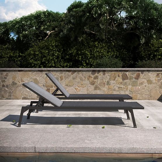 Shelly állítható kerti nyugágy, alumínium, grafit