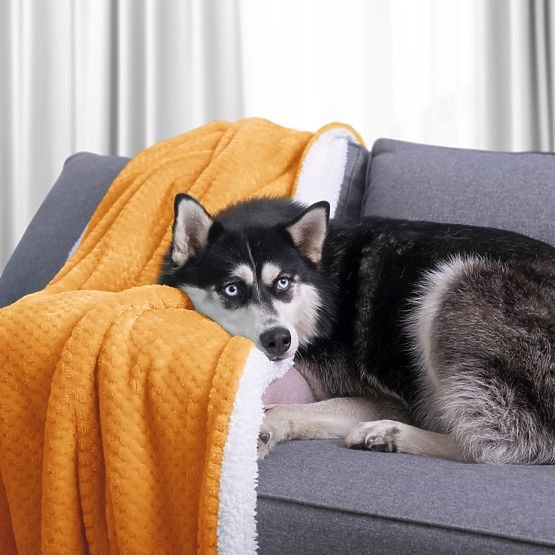 SHLEEPY narancssárga jakard dombornyomott klasszikus stílusú takaró 130x180