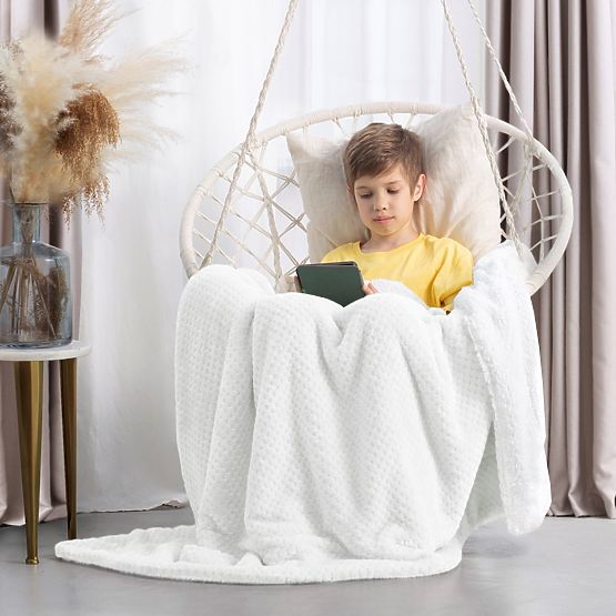 SHLEEPY takaró fehér színű, jacquard mintás, klasszikus stílusú 170x210