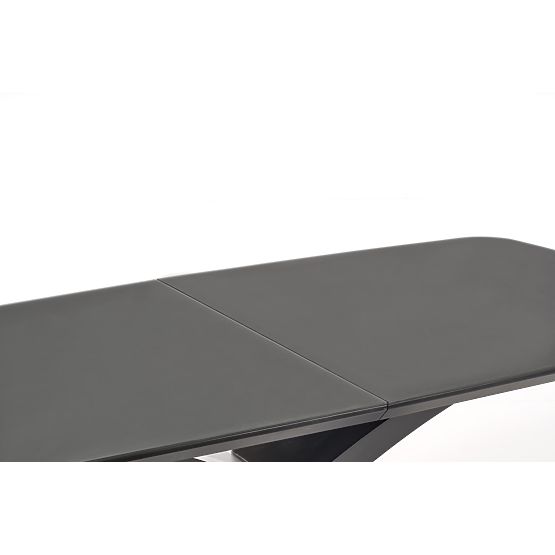 SILVESTRO kinyitható asztal lap - sötétszürke, láb - fekete