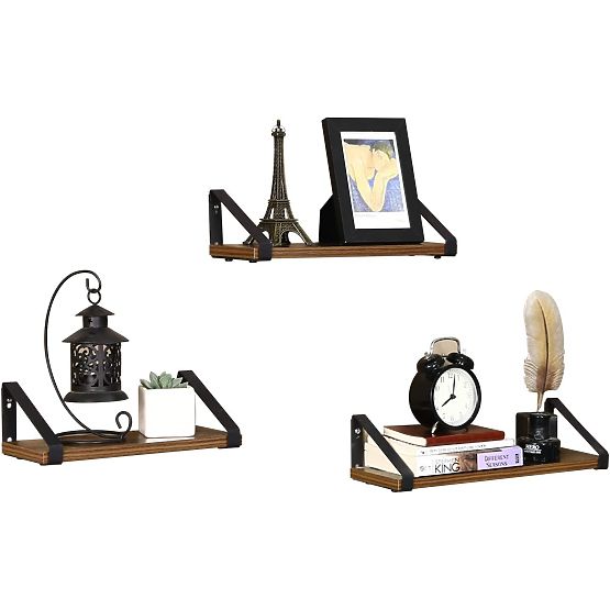 SIRIN fekete loft polc szett, 3 darab