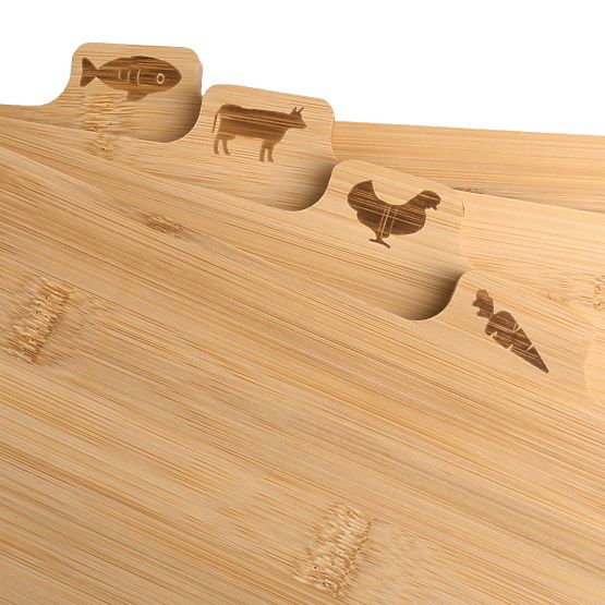 Skara bambusz vágódeszka készlet, 4 darab