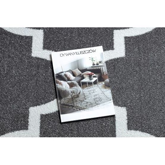 SKETCH szőnyeg - F730 minta Marokkói lóhere, Szürke / fehér rács