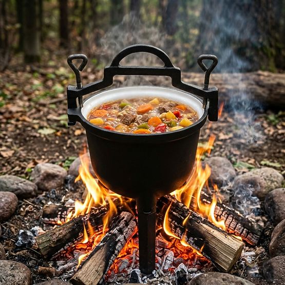 Smalíř öntöttvas zománcozott 5L álló fazék vadász tábori grill MultiGarden