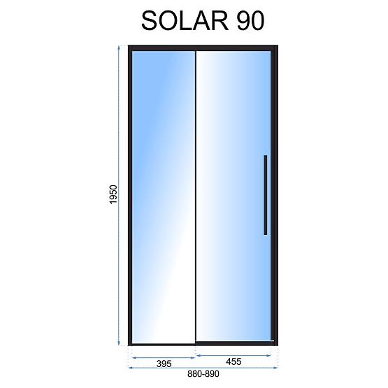 SOLAR BLACK MAT 90 zuhanyajtó