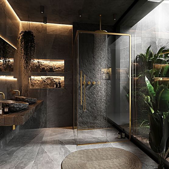 SOLAR ZUHANYKABIN ARANY KEFÉLT 120x90