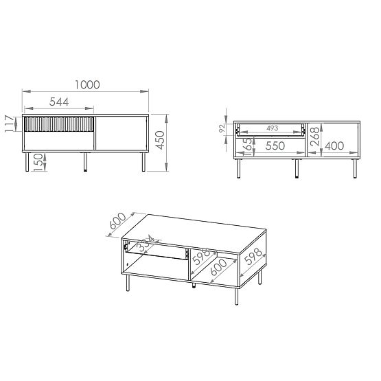 Sophie dohányzóasztal - bézs