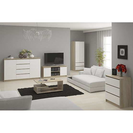 STAR RUHASSZEKRÉNY 60 cm 2 AJTÓ 2 FIÓK SONOMA / FEHÉR