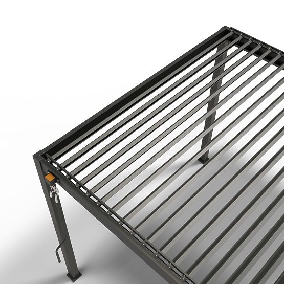 Szabadon álló Antilla alumínium kerti pergola, 4x3 m, bioklimatikus, mozgatható lamellák, antracit