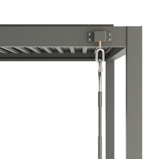 Szabadon álló Antilla alumínium kerti pergola, 4x3 m, bioklimatikus, mozgatható lamellák, antracit