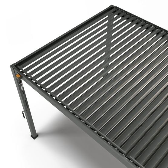 Szabadon álló Antilla alumínium kerti pergola, 6x3 m, bioklimatikus, mozgatható lamellák, antracit