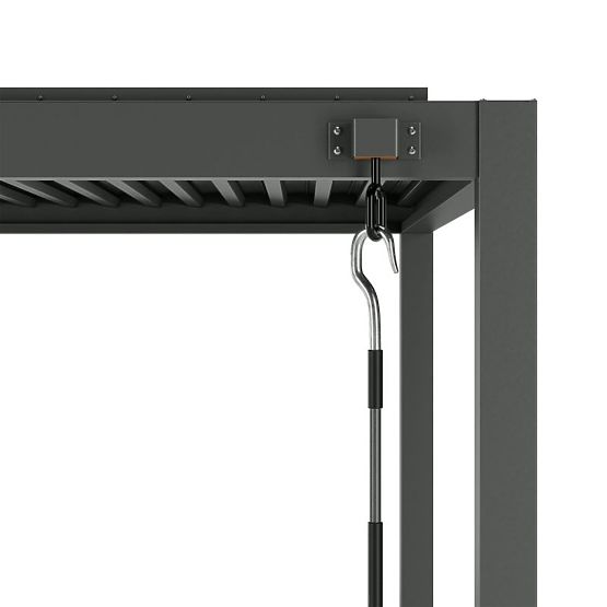 Szabadon álló Antilla alumínium kerti pergola, 6x3 m, bioklimatikus, mozgatható lamellák, antracit