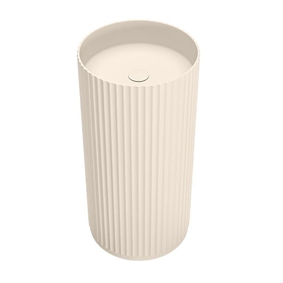 Szabadon álló Ciriola mosdó, kompozit, 45x90 cm, bézs-szürke, taupe, bordázott