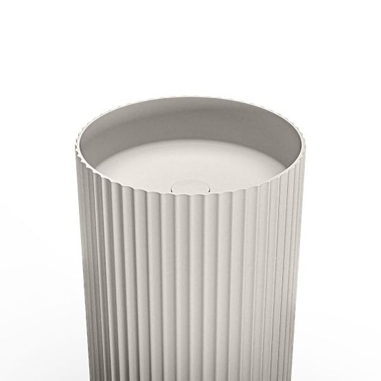 Szabadon álló Ciriola mosdó, kompozit, 45x90 cm, világosszürke, bordázott