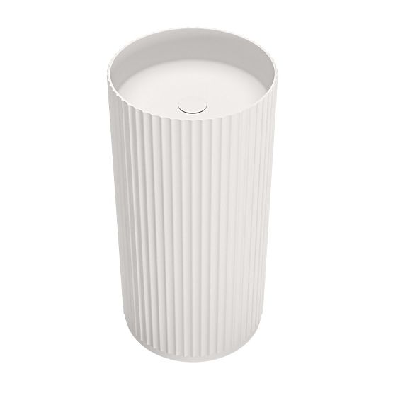 Szabadon álló Ciriola mosdókagyló, kompozit, 45x90 cm, fehér, bordázott