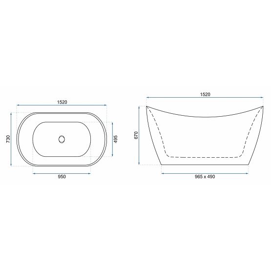 Szabadon álló Rea Ferrano 150 kád