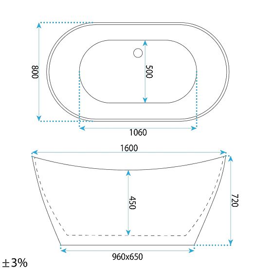 Szabadon álló Rea Ferrano 160 kád
