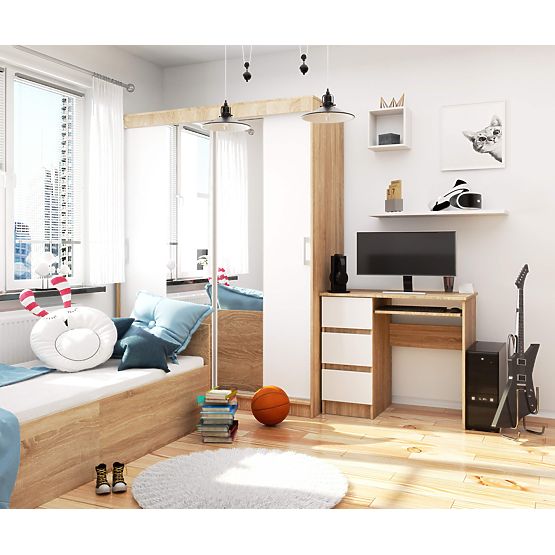 SZÁMÍTÓGÉPASZTAL A-6 90 cm BALOS PK SONOMA / FEHÉR