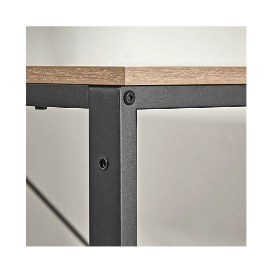 Számítógépasztal polccal és állítható lábakkal sonoma tölgy