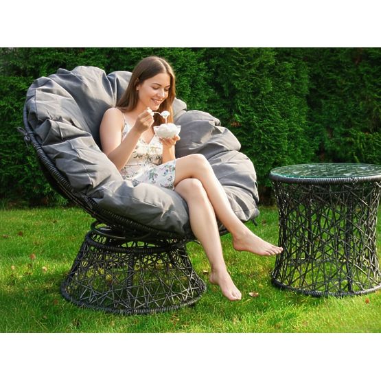 Szürke technorattan forgószék TWIST