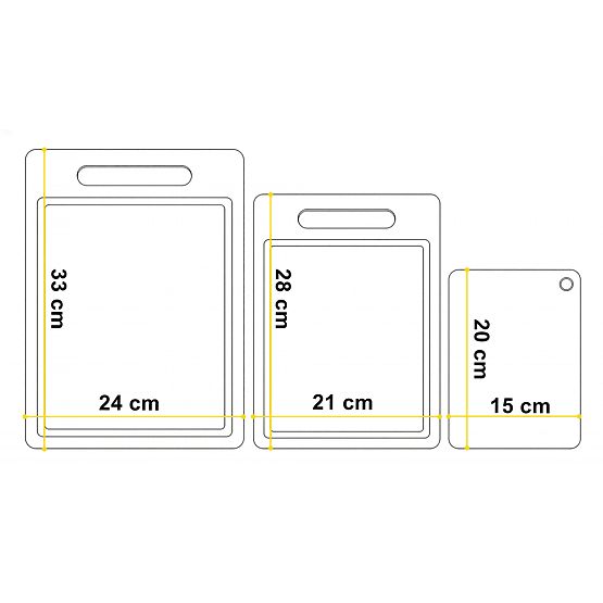 TAVOLA 3 darabos bambusz vágódeszka készlet