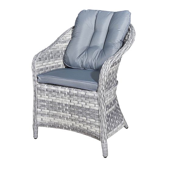 Technorattan asztali bútor szett (4 szék + kerek asztal) MODERNO világosszürke