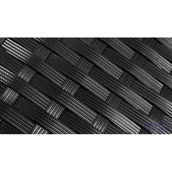 Technorattan étkező bútor szett (asztal 150×90 cm + 6 szék) AVVICENTE, fekete