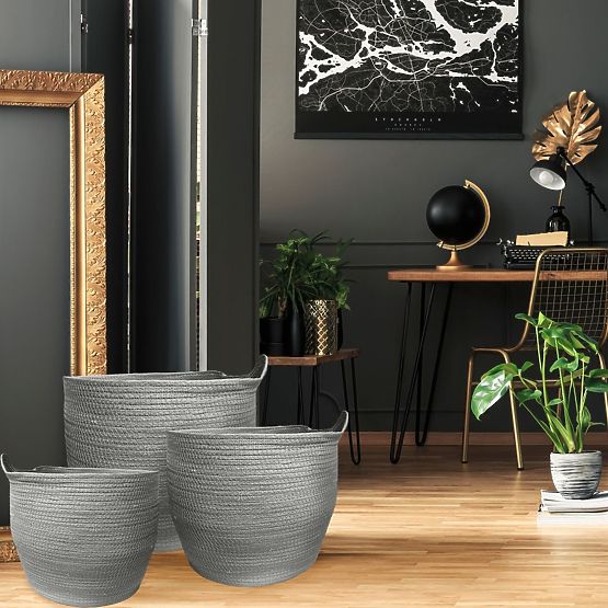 Természetes BOHO kosarak - 3 darabos készlet