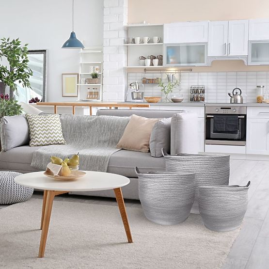 Természetes BOHO kosarak - 3 darabos készlet