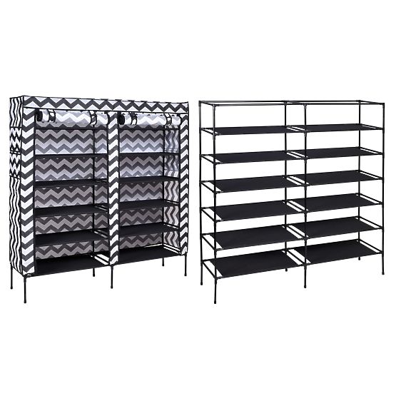 Textil cipőszekrény Gabi - zebra