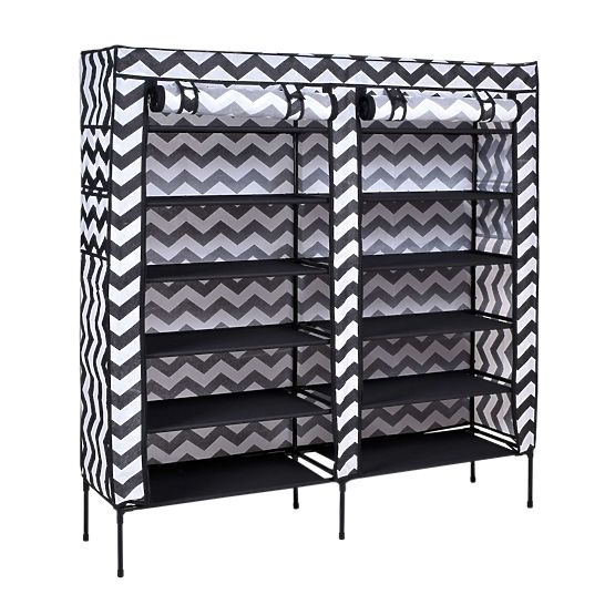Textil cipőszekrény Gabi - zebra