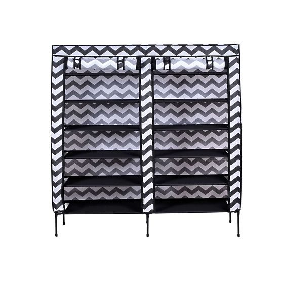 Textil cipőszekrény Gabi - zebra