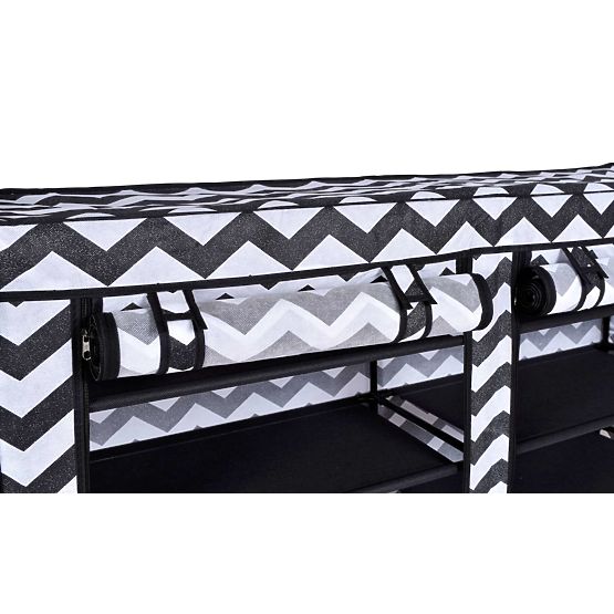 Textil cipőszekrény Gabi - zebra